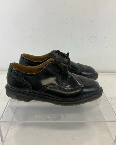 Dr. Martens Kelvin II Black Smooth Leather Brogue Wingtip Shoes 8 - Picture 1 of 8