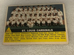 1956 TOPPS CARDINALS TEAM CARD #134 GRAY BACK STAN MUSIAL EX - Picture 1 of 2