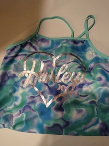 Hurley Youth Girls One-Piece Bathing Swim Suit UPF50+ Tie Dye w/ Heart Logo - Picture 1 of 5