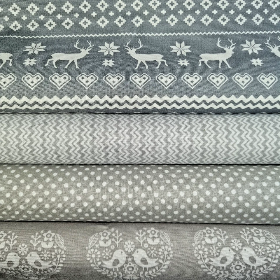 Stoffpaket   5  St.22 x 50 cm, Weihnachtsstoffe Quiltpaket BW 100%  NEU - Bild 1 von 1