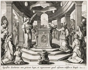 Stradanus/Jan Straet Johns Birth Zacharias Bible Copperplate Engraving 1600 - Picture 1 of 1