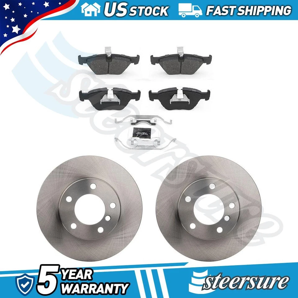 Rotores de freno de disco delanteros Pastillas de freno Pastillas de freno y rotores para BMW 528i 1996-2000 Foto 1 de 3