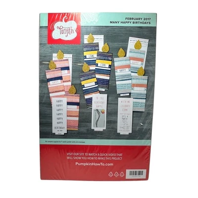 CALABAZA DE PAPEL Stampin' Up! Kit para hacer tarjetas muchos felices cumpleaños 2017 sellado  Foto 1 de 4