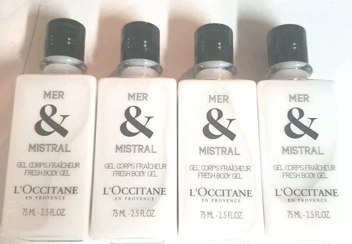 L'OCCITANE BODY LOTION MER & MISTRAL FRESH SCENT 4 BOTTLES 2.5 OZ EA - image 1 of 1
