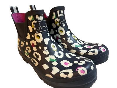 Botas de Lluvia Joules al Tobillo Wellibob Azul Marino Abejas y Leopardo Exterior EE. UU. 11 Foto 1 de 4