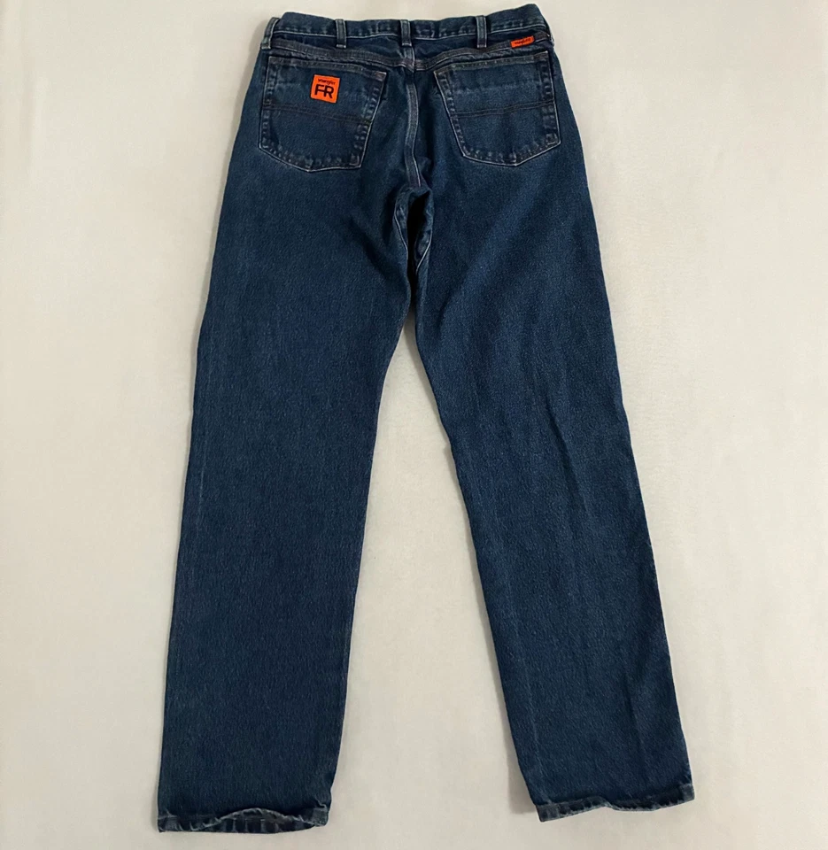 Wrangler FR Flame Resistant Jeans Mens 34x34 Relaxed Fit Denim Western Work Wear - Image 1 of 4