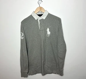 Polo Ralph Lauren Rugby Shirt Custom Fit Polo Small Grey 100% Cotton - Picture 1 of 8