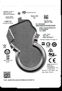 ST1000LM035 P/N: 1RK172-568 F/W: SBM3 S/N: WDE6 WU 1TB FEB 2017 CHINA SEAGATE - Picture 1 of 2