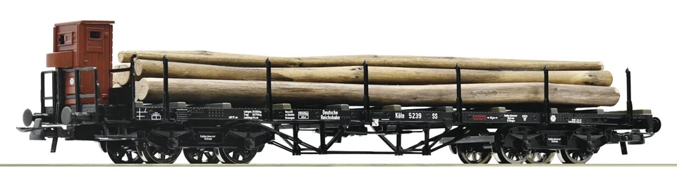 HO Scale Wagons - 76339 - Stake wagon with Logs, DRG - Image 1 of 1
