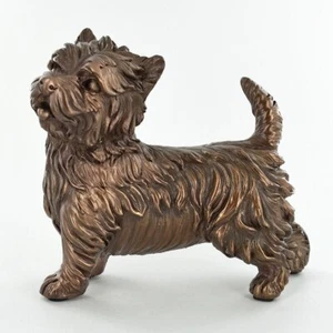 West Highland Terrier Dog Figure Cold Cast Bronze Westie Dog Sculpture - Foto 1 di 7