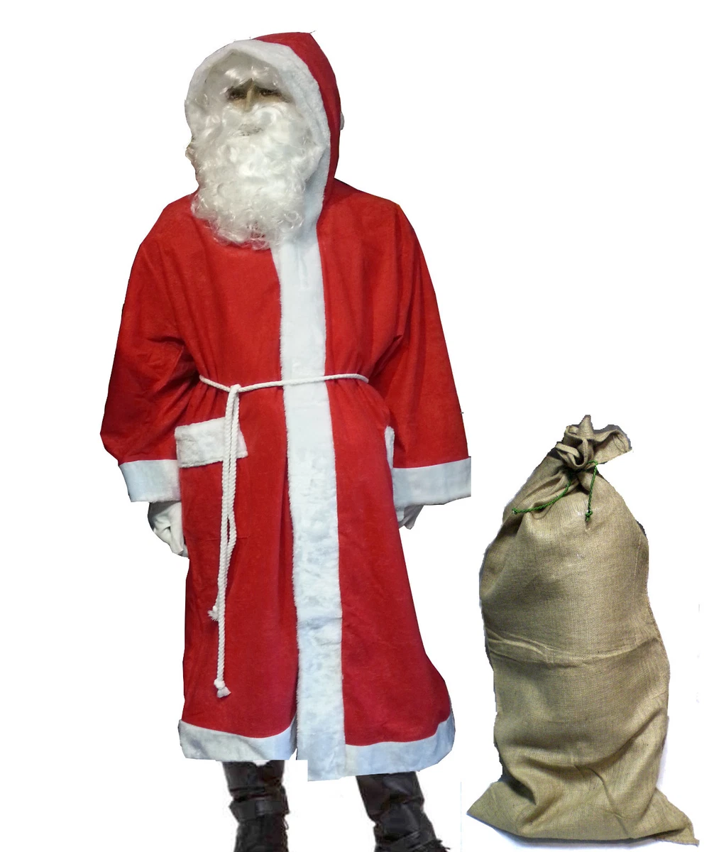Damen Weihnachtsmann-Kostüm – Rotes Velourskleid Mit Perücke – Sexy Partyoutfit In Größe XS