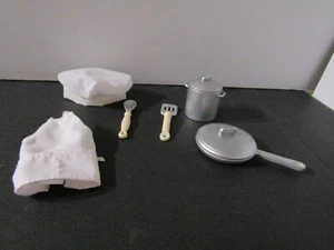 Madeline Doll Outfit CHEF Cooking Chef Hat Apron Pans Spatula SO CUTE! - Picture 1 of 3