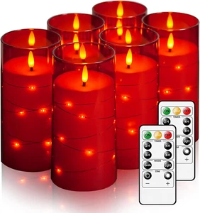 Flickering Flameless Candles with Remote Timer, 6Pcs LED Battery Operated Candle - Picture 1 of 12