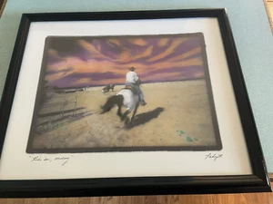 PADGETT MCFEELY RIDE UM COWBOY SILBERGELATINE DRUCK mit ÖLLITHOGRAPHIE HANDSIGNIERT - Bild 1 von 13