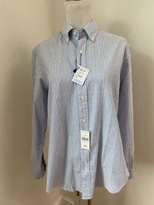 NEW Barneys New York Blue Striped Cotton Button Down Dress Shirt 15.5 32/33 $180 - Picture 1 of 7