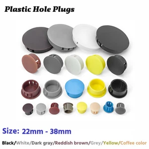 Round Plastic Blanking End Cap Caps Tube Pipe Inserts Plug Bung 22mm - 38mm - Picture 1 of 15