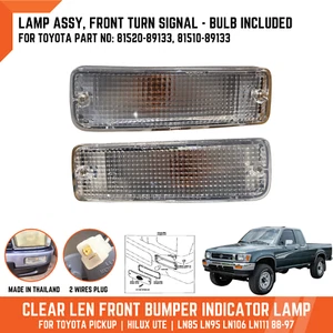 FRONT BUMPER TURN SIGNAL LIGHT FOR TOYOTA HILUX PICKUP LN85 LN95 LN106 CLEAR LEN - Picture 1 of 11