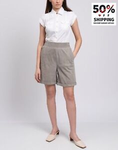 RRP€280 MUT Suede Leather Bermuda Shorts IT42 US6 UK10 M Lined Elastic Waist