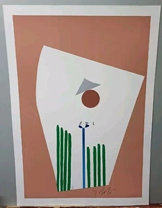 SERGIO DANGELO SERIGRAFIA FIRMATA PROVA DI STAMPA LITOGRAFIA 70X50 CM RARA - Foto 1 di 5