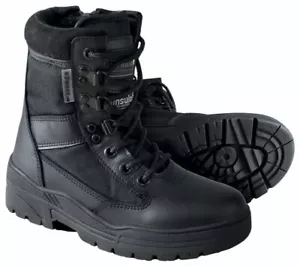 KIDS ARMY PATROL BOOTS TODDLER INFANT JUNIOR BOYS UK 8-4 SIDE ZIP CADET WORKWEAR - Foto 1 di 4