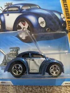 Hot Wheels 2010 nuevos modelos #04/44 Volkswagen Beetle azul y blanco envío gratuito a Estados Unidos - Imagen 1 de 4