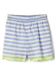 Baby GAP Mädchen 2T 2 Ösen Saum blau gestreift Shorts 100 % Baumwolle neu mit Etikett $ 27 - Bild 1 von 3