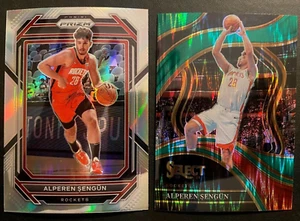 ALPEREN SENGUN x(2) 2022-23 Prizm Silver #178 & 2023-24 Select Green Shock #213 - Picture 1 of 2