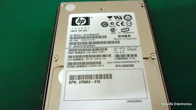 HP DG0146BAHZP 146GB 10,000 RPM 3 Gbps 2.5 in. SAS HDD 492619-001 - Image 1 of 4