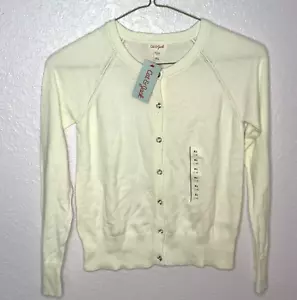 Maglione cardigan leggero Cat & Jack bambina bottoni davanti panna taglia XL 14 NUOVO! - Foto 1 di 10