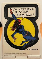 Vintage Topps 1974 1975 Marvel Comic Book Heroes Black Widow Sticker Card