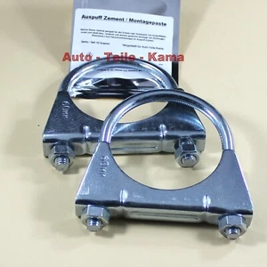 ✅ 2 x Auspuffschelle für Abgasanlage , Montageschelle + Montagepaste M8 Ø 60 mm - Bild 1 von 5