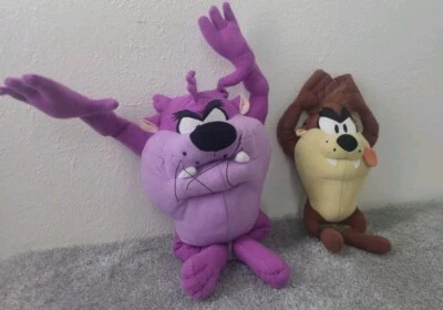 Looney Tunes Tasmanian Devil Taz Purple Plush Stuffed Animal Warner Bros Lot 2 - Image 1 of 4