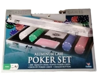 Cardinal 200 Piece Poker Chips Game Set Aluminum Carry Case Casino Ages 10+ New  - Image 1 of 4