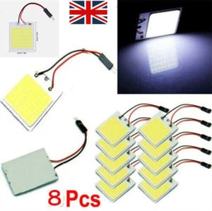 8x 48 SMD COB LED T10 4W 12V White Car Interior Panel Lights Dome Lamp Bulb-UK - Picture 1 of 16