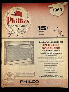 7-18-1963 Houston Colt 45s @ Philadelphia Phillies Program - John Boozer Win #1 - Picture 1 of 5
