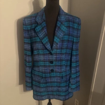 Chaqueta Blazer Laurèl by Escada Azul Mezcla de Lana a Cuadros para Mujer Talla 40 (US 8) Foto 1 de 4