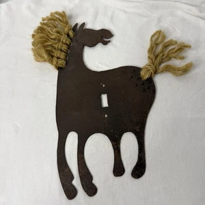 Vintage Metal Horse Light Switch Cover Rustic Farm House Rodeo Country Room Deco - Picture 1 of 12