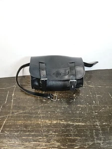 Harley Davidson Motorcycle Small Leather Bag Black motorcycle Leathers - Picture 1 of 6