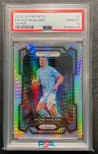 Prizm Premier League #3 2023-24 Erling Haaland Hyper PSA 10 GEMA COMO NUEVO - Imagen 1 de 2