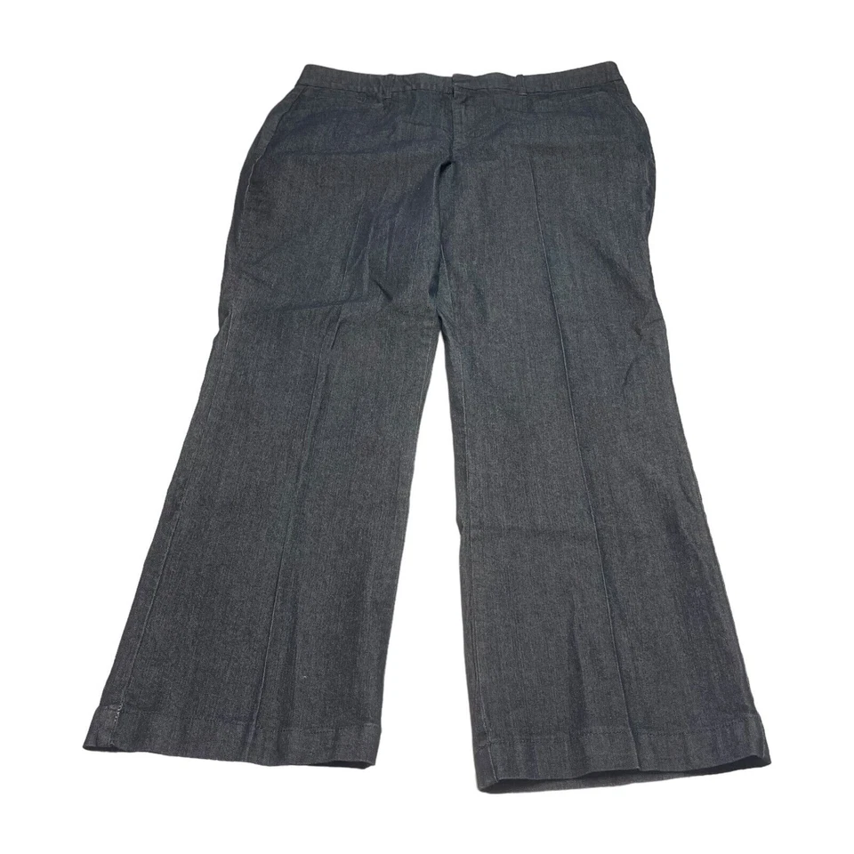 Calça social feminina JM Collection 18S preta algodão stretch perna larga carreira clássica - Imagem 1 de 4