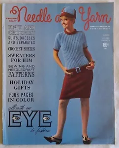 Vintage 1960s Needle & Yarn KNITTING PATTERN Magazine 8 Womens Mens Winter ©1966 - Picture 1 of 12