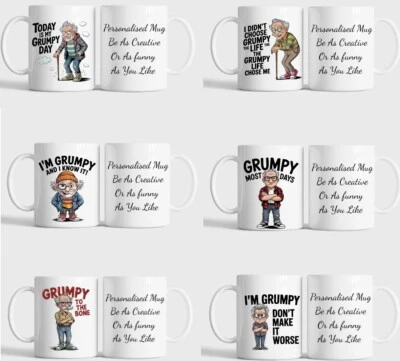 Personalised Novelty Mug Hilarious Grumpy Old Man Any Message Boxed Funny Gift - Image 1 of 4