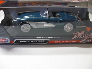 MOTORMAX 1:18 1958 CORVETTE DIECAST CAR TURQUOISE TIMELESS LEGENDS - Picture 1 of 4