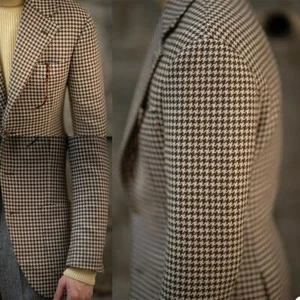 Blazer tuta casual smoking pied de poule uomo due bottoni cena festa ballo - Foto 1 di 10