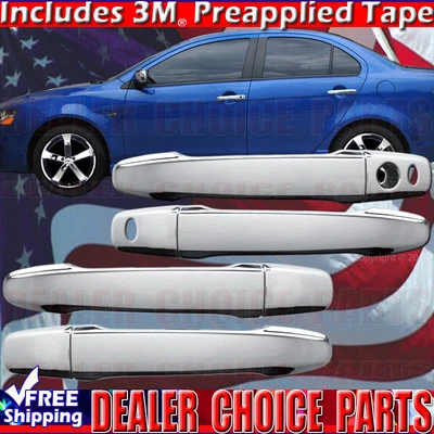 2008-2017 MITSUBISHI LANCER OUTLANDER Chrome Door Handle COVERS w/Smt Key w/oPSK - Image 1 of 2