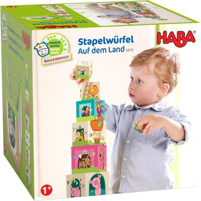 HABA Kleinkindwelt Stapelwürfel Auf dem Land 1005879001 - Bild 1 von 4
