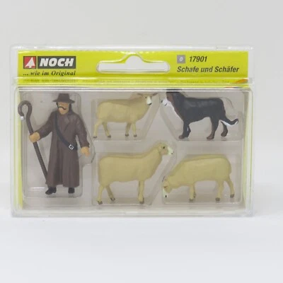 Noch O 17901 Shepherd Dog Sheep Herder Rural Farm Scenery Farming Figure Set - Image 1 of 2