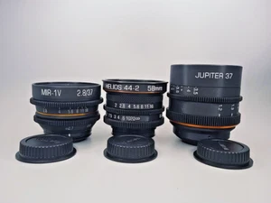 Helios 44 58mm Mir-1B 37mm Jupiter-37A 135mm Cine mod lente Canon EF montaje / conjunto - Imagen 1 de 15
