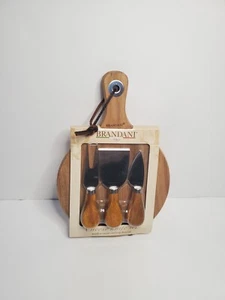 Brandani Italy Cheese Knife Set With Acacia Cutting Board - Picture 1 of 4