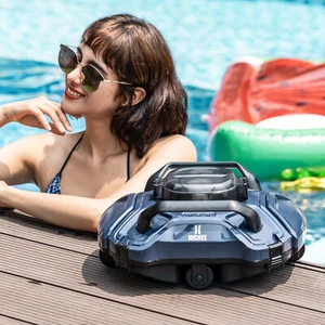 Cordless Robotic Pool Cleaner Vacuum Self-Parking Dual-Motor Strong Suction Red - Picture 1 of 8